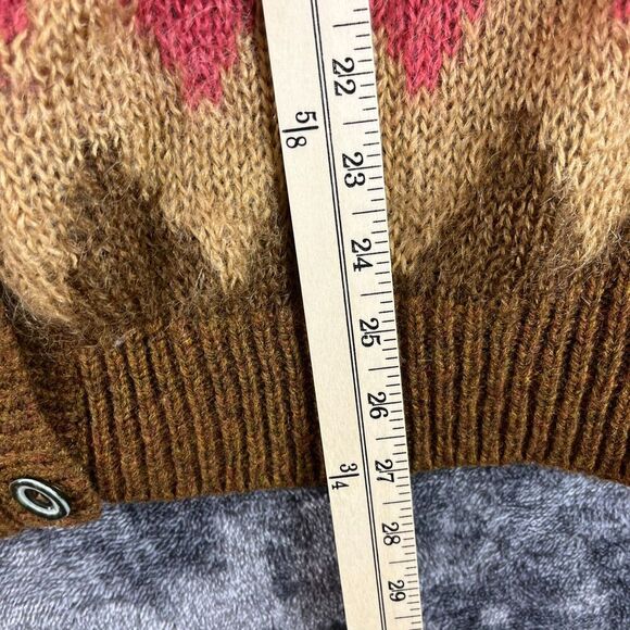 Vtg Susan Bristol Knitted Mohair Wool Cardigan Sweater Chevron Lined Colorful L - Picture 5 of 9